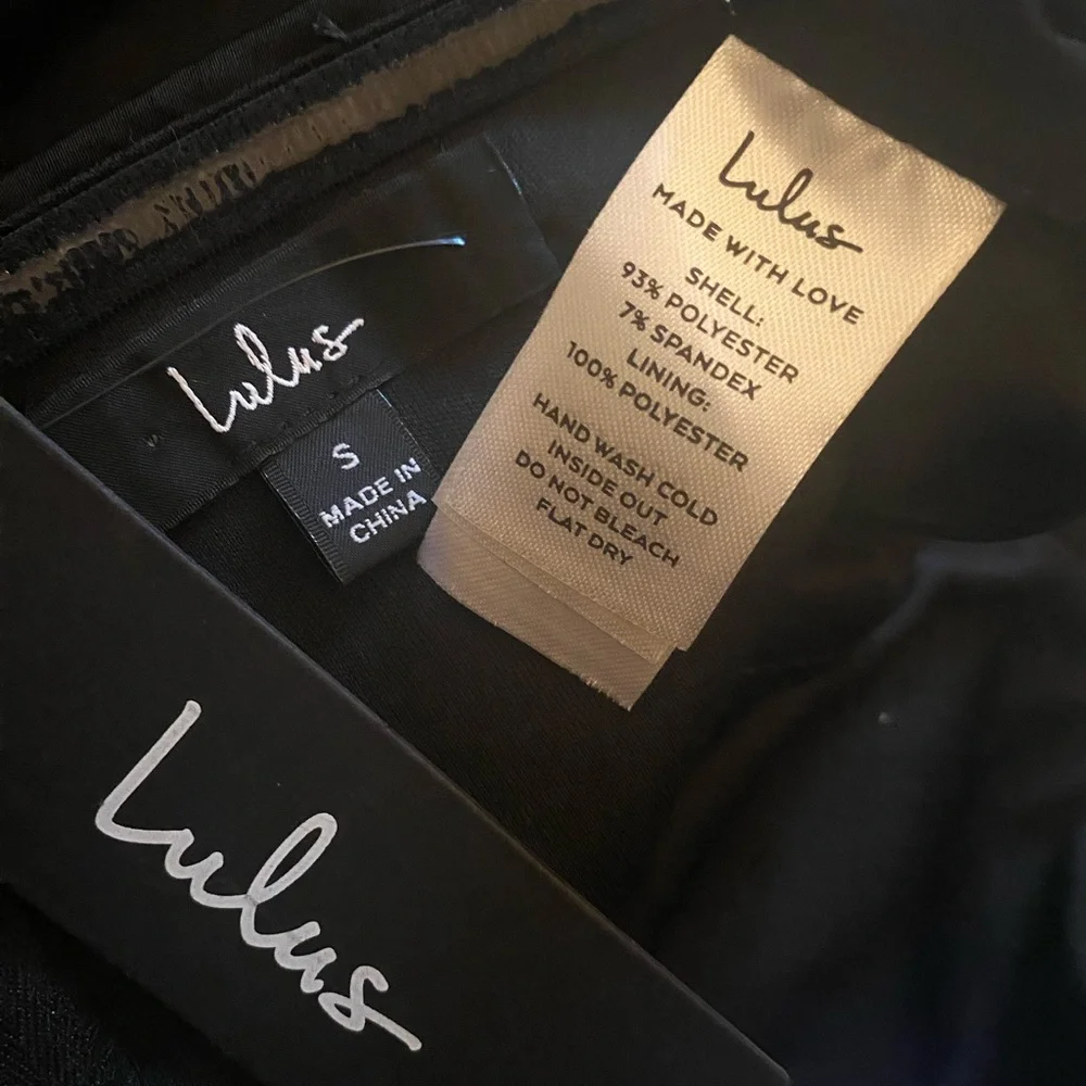 NEW Lulu’s Upscale Poise Black Satin Bow Strapless Maxi Dress Black